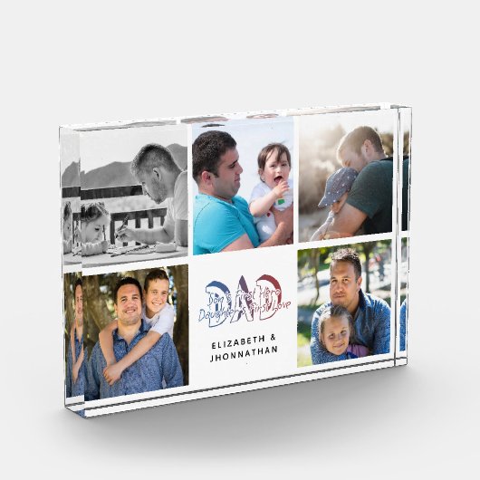 DAD Zoon & Dochter Quote Fotocollage Familienaam Fotoblokken (Links)