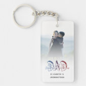 DAD Zoon & Dochter Quote Fotocollage Familienaam Sleutelhanger (Voorkant)