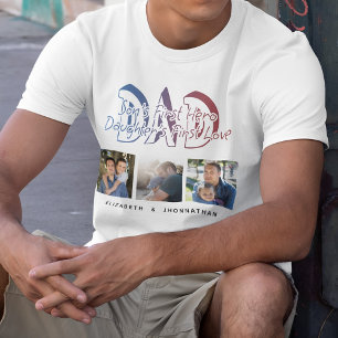 DAD Zoon & Dochter Quote Fotocollage Familienaam T-shirt
