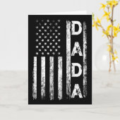 Dada Amerikaanse Vlag Retro Vaderdag 4 Juli F Kaart (Gele Bloem)