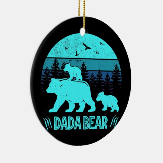 Dada Beer 2 Cubs papa van Twin Family Matching Keramisch Ornament (Rechts)