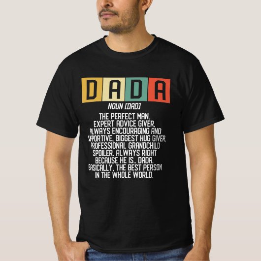 Dada betekent vader definitie grappige vader beste t-shirt (Voorkant)