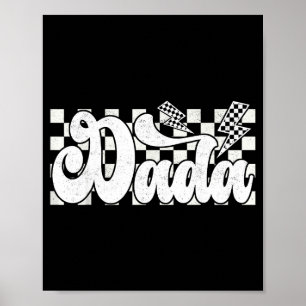 Dada Bliksem Geruite Vaderdag Papa Opa Poster
