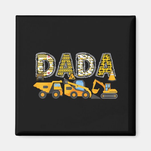 Dada bouw graafmachine kinderen bijpassende famili magneet (Voorkant)