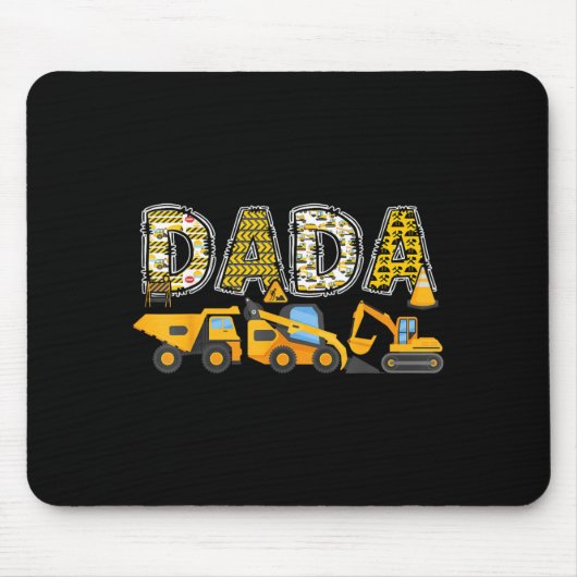 Dada bouw graafmachine kinderen bijpassende famili muismat (Voorkant)