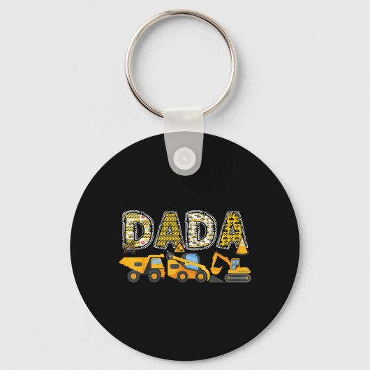 Dada bouw graafmachine kinderen bijpassende famili sleutelhanger (Voorkant)