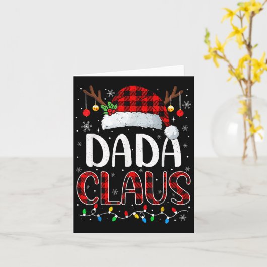 Dada Claus Kerstverlichting Pyjama Family Matching Kaart (Gele Bloem)