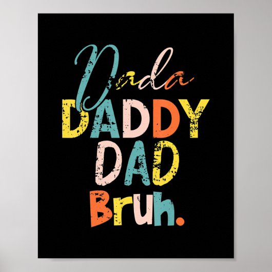 Dada Dad Bruh Retro  Husband en Poster (Voorkant)