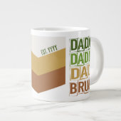Dada Daddy Dad Bruh Custom Est Modern Groen Tan Grote Koffiekop (Voorkant rechts)