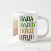 Dada Daddy Dad Bruh Custom Est Modern Groen Tan Grote Koffiekop (Rechts)