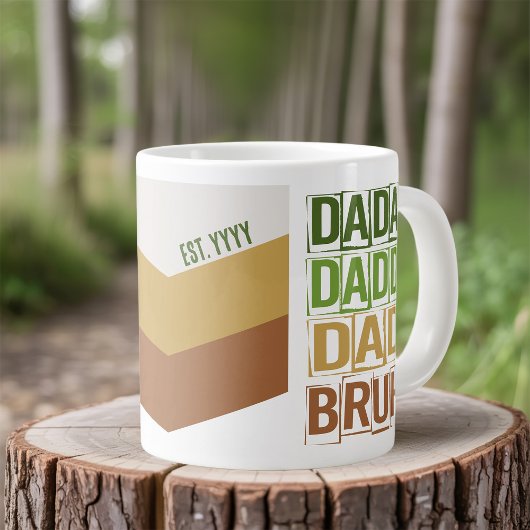Dada Daddy Dad Bruh Custom Est Modern Groen Tan Grote Koffiekop