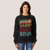 Dada Daddy Dad Bruh Retro 80s Sunset Fathers Day Trui (Voorkant volledig)