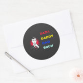 Dada Daddy Dad Bruh Ronde Sticker (Envelop)