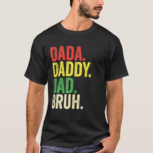 Dada Daddy Dad Bruh Tie Dye T-shirt (Voorkant)