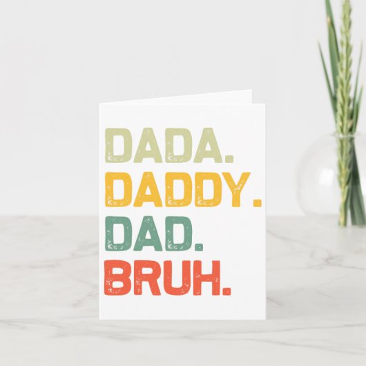 Dada Daddy Papa Bruh Cadeaus Mannen Grappige Vinta Kaart (Voorkant)
