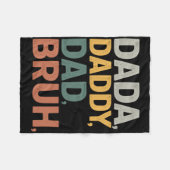 Dada Daddy Papa Bruh Vaderdag Grappig Papa Bruh Co Fleece Deken (Voorkant (Horizontaal))