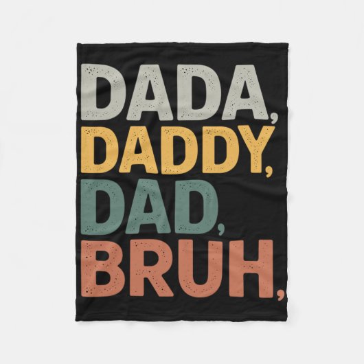 Dada Daddy Papa Bruh Vaderdag Grappig Papa Bruh Co Fleece Deken (Voorkant)