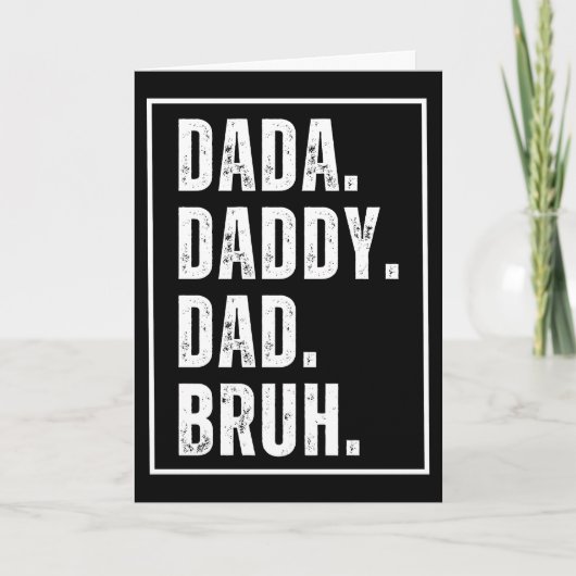 Dada Daddy Vader Bruh retro gedistrosteerde Vaderd Kaart (Voorkant)