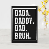 Dada Daddy Vader Bruh retro gedistrosteerde Vaderd Kaart (Gele Bloem)