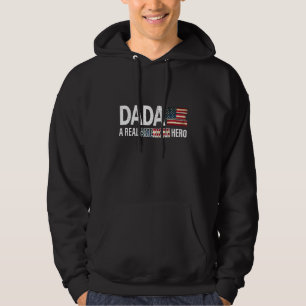 Dada Een Echte Amerikaanse Held Vaderdag Vintage V Hoodie