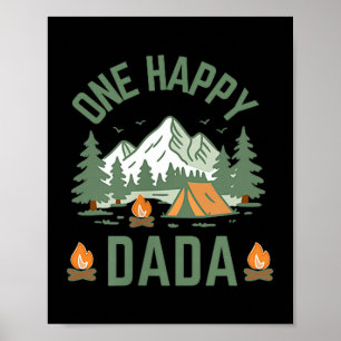 Dada één gelukkige kampeerder 1e verjaardag kamper poster