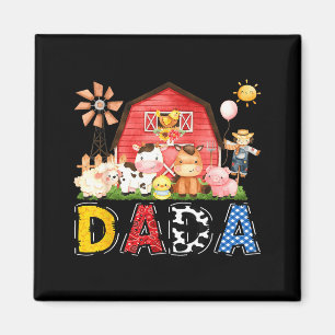 Dada Farm Koe Verjaardag Matching Illustratie Magneet
