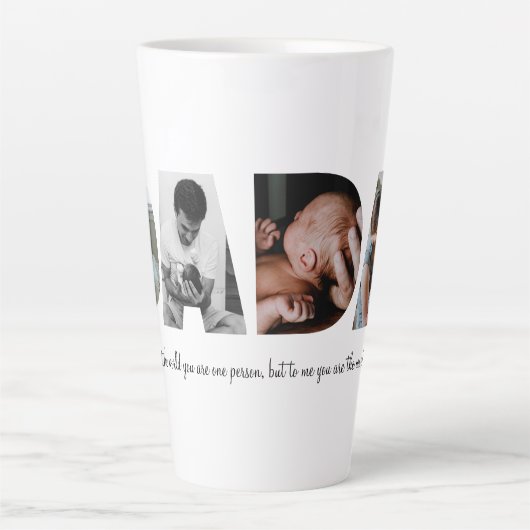 Dada Foto Collage Latte Mok voor Vaderdag (Voorkant)