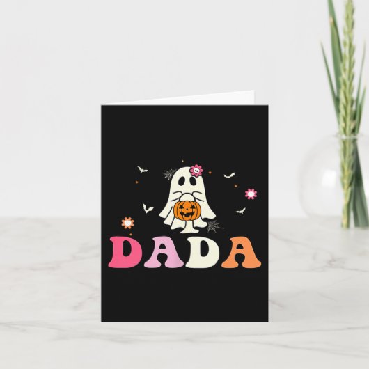 Dada Ghost Boo One Soky Dad First Halloween Birthd Kaart (Voorkant)