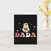 Dada Ghost Boo One Soky Dad First Halloween Birthd Kaart (Gele Bloem)