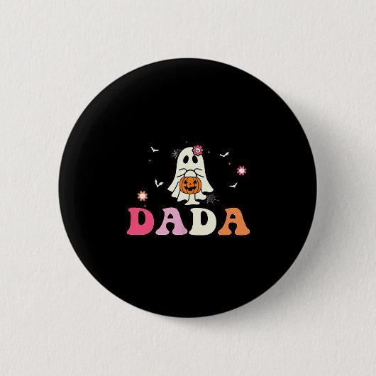Dada Ghost Boo One Soky Dad First Halloween Birthd Ronde Button 5,7 Cm (Voorkant)