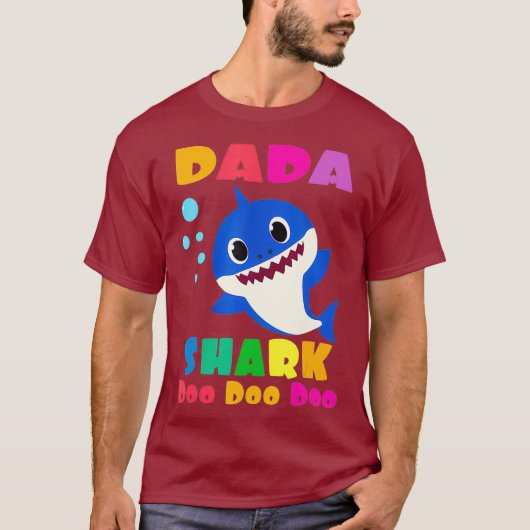 Dada haai grappig vaders dag cadeau voor Mannen va T-shirt (Voorkant)