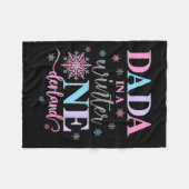 Dada in een Winter Onederland Verjaardag Meisje Zo Fleece Deken (Voorkant (Horizontaal))