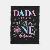 Dada in een Winter Onederland Verjaardag Meisje Zo Fleece Deken (Voorkant)