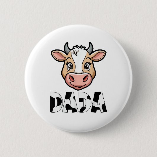 Dada Koe Print Koe Pattern Vaderdag Ronde Button 5,7 Cm (Voorkant)