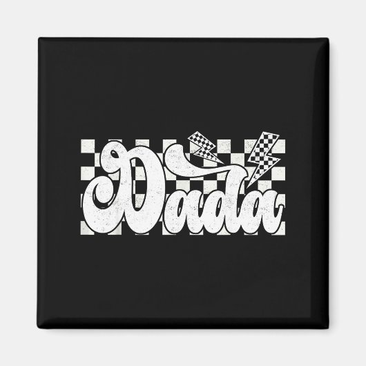 Dada Lightning Checkered Father's Day Dad Grandpa  Magneet (Voorkant)