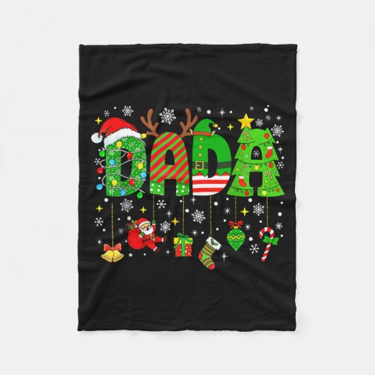 Dada Matching Funny Christmas Family Couple Xmas S Fleece Deken (Voorkant)