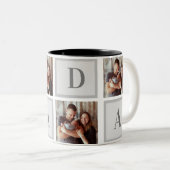 DADA Modern Photo Collage Fathers Day Tweekleurige Koffiemok (Voorkant rechts)