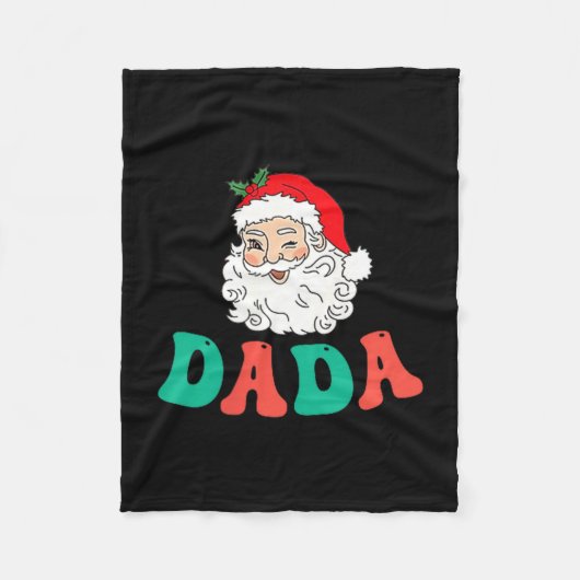 Dada Of 1st Birthday Pajamas Christmas Santa Match Fleece Deken (Voorkant)