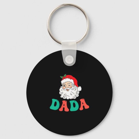 Dada Of 1st Birthday Pajamas Christmas Santa Match Sleutelhanger (Voorkant)
