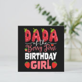 Dada of The Berry Eerste Verjaardag van Meisje Str Kaart (Staand voorkant)