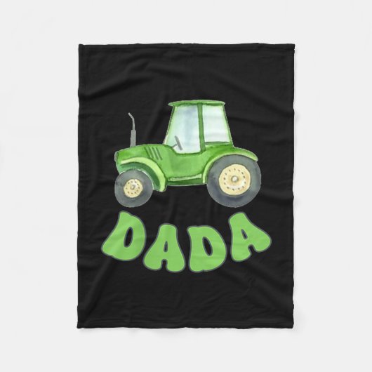 Dada Of The Birthday Boy Tractor Farm Trucks Famil Fleece Deken (Voorkant)