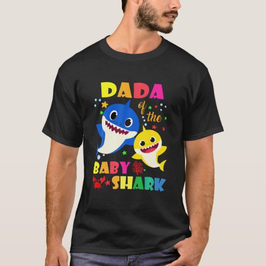 Dada of the Birthday Shark Dad, mam Matching Famil T-shirt (Voorkant)