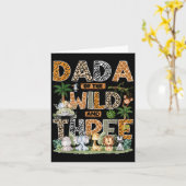 Dada of the Wild &amp; Three Zoo 3rd Birthday Safa Kaart (Gele Bloem)