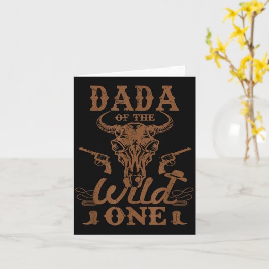 Dada Of The Wild One Cowboy Western Rodeo Party Ma Kaart (Gele Bloem)