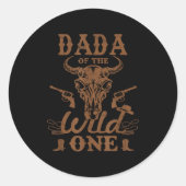 Dada Of The Wild One Cowboy Western Rodeo Party Ma Ronde Sticker (Voorkant)
