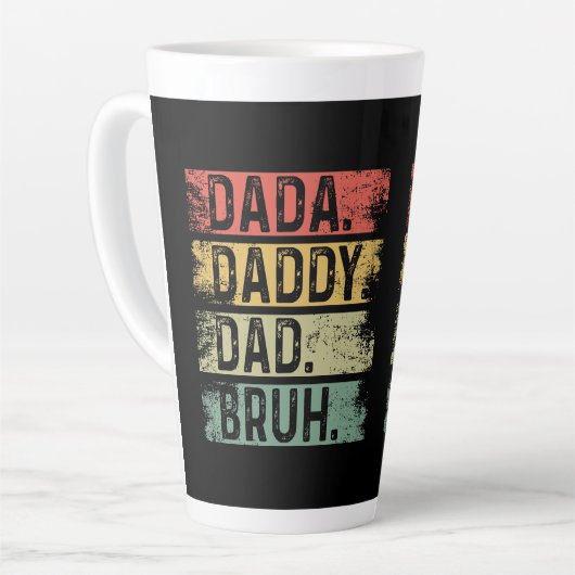 Dada. Pap. Papa. kwetsen Latte Mok (Linkerhoek)