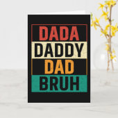 Dada papa Bruh Funny retro Vaderdag Kaart (Gele Bloem)