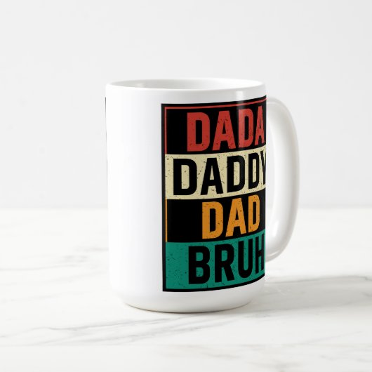 Dada papa Bruh Funny retro Vaderdag Koffiemok (Voorkant rechts)