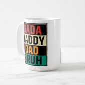 Dada papa Bruh Funny retro Vaderdag Koffiemok (Voorkant links)