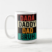Dada papa Bruh Funny retro Vaderdag Koffiemok (Links)